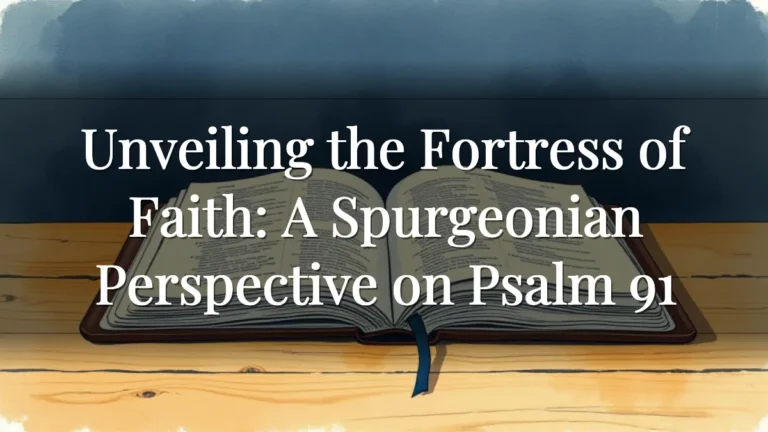 Unveiling the Fortress of Faith: A Spurgeonian Perspective on Psalm 91 Unveiling the Fortress of Faith: A Spurgeonian Perspective on Psalm 91