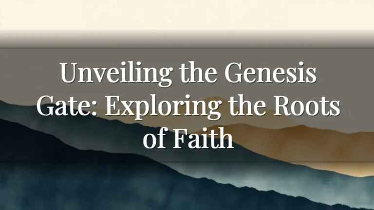 Unveiling the Genesis Gate: Exploring the Roots of Faith Unveiling the Genesis Gate: Exploring the Roots of Faith