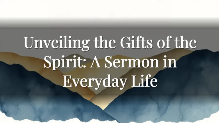 Unveiling the Gifts of the Spirit: A Sermon in Everyday Life
