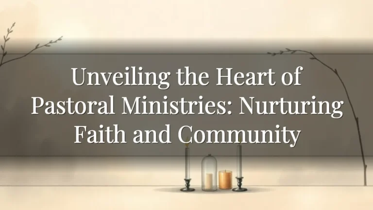 Unveiling the Heart of Pastoral Ministries: Nurturing Faith and Community Unveiling the Heart of Pastoral Ministries: Nurturing Faith and Community