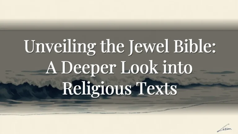 Unveiling the Jewel Bible: A Deeper Look into Religious Texts