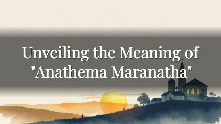 Unveiling the Meaning of "Anathema Maranatha" Unveiling the Meaning of "Anathema Maranatha"