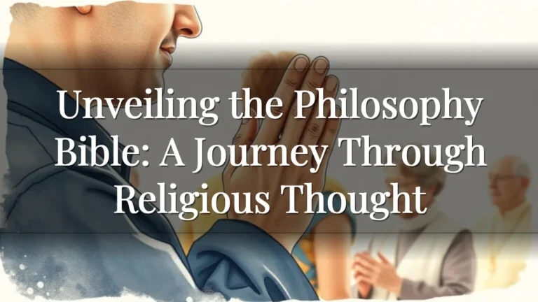 Unveiling the Philosophy Bible: A Journey Through Religious Thought Unveiling the Philosophy Bible: A Journey Through Religious Thought