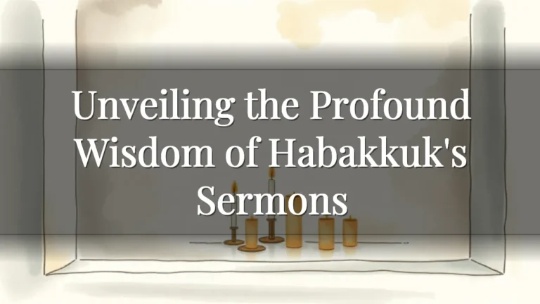 Unveiling the Profound Wisdom of Habakkuk's Sermons