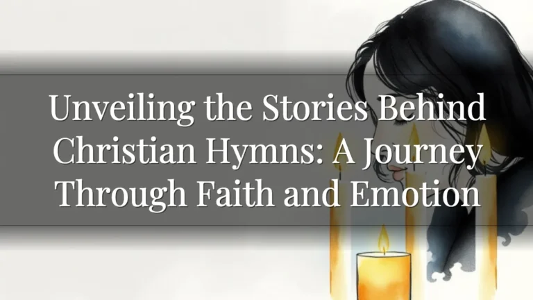 Unveiling the Stories Behind Christian Hymns: A Journey Through Faith and Emotion