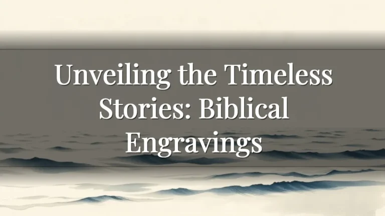 Unveiling the Timeless Stories: Biblical Engravings