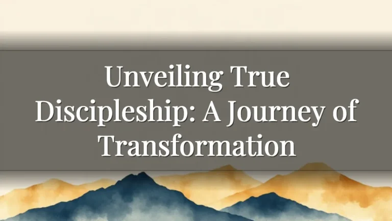 Unveiling True Discipleship: A Journey of Transformation