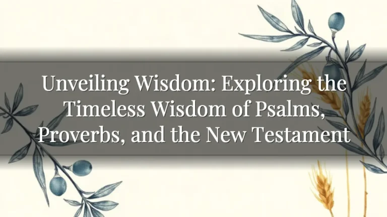 Unveiling Wisdom: Exploring the Timeless Wisdom of Psalms, Proverbs, and the New Testament
