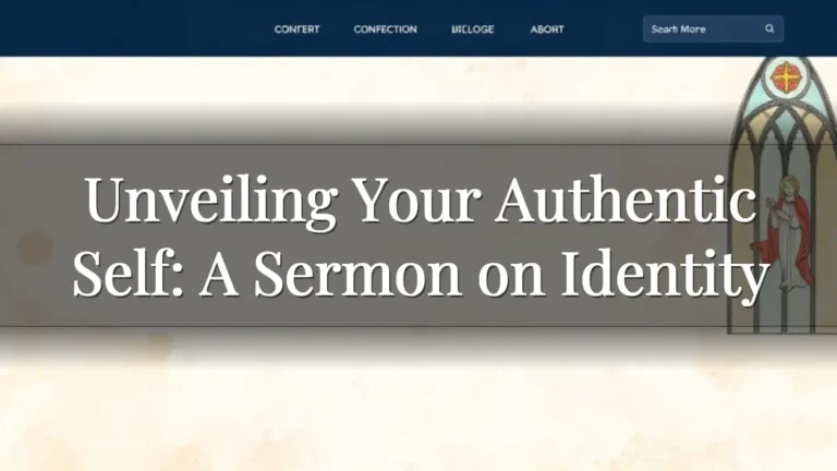 Unveiling Your Authentic Self: A Sermon on Identity