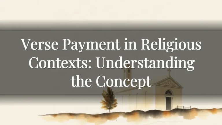 Verse Payment in Religious Contexts: Understanding the Concept Verse Payment in Religious Contexts: Understanding the Concept