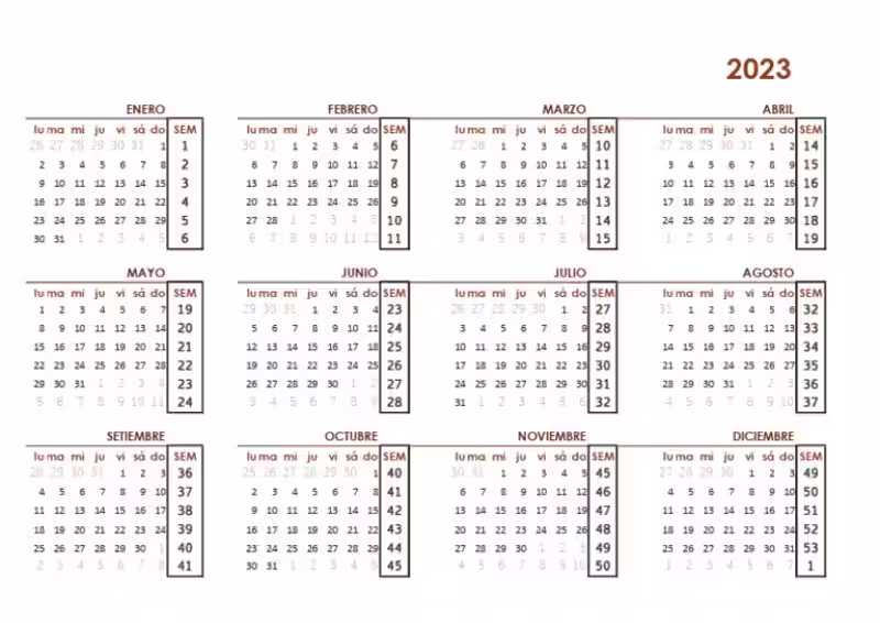 Calendarios y Semanas: Un Viaje a Través de la Religión y el Tiempo calendarios_con_semanas