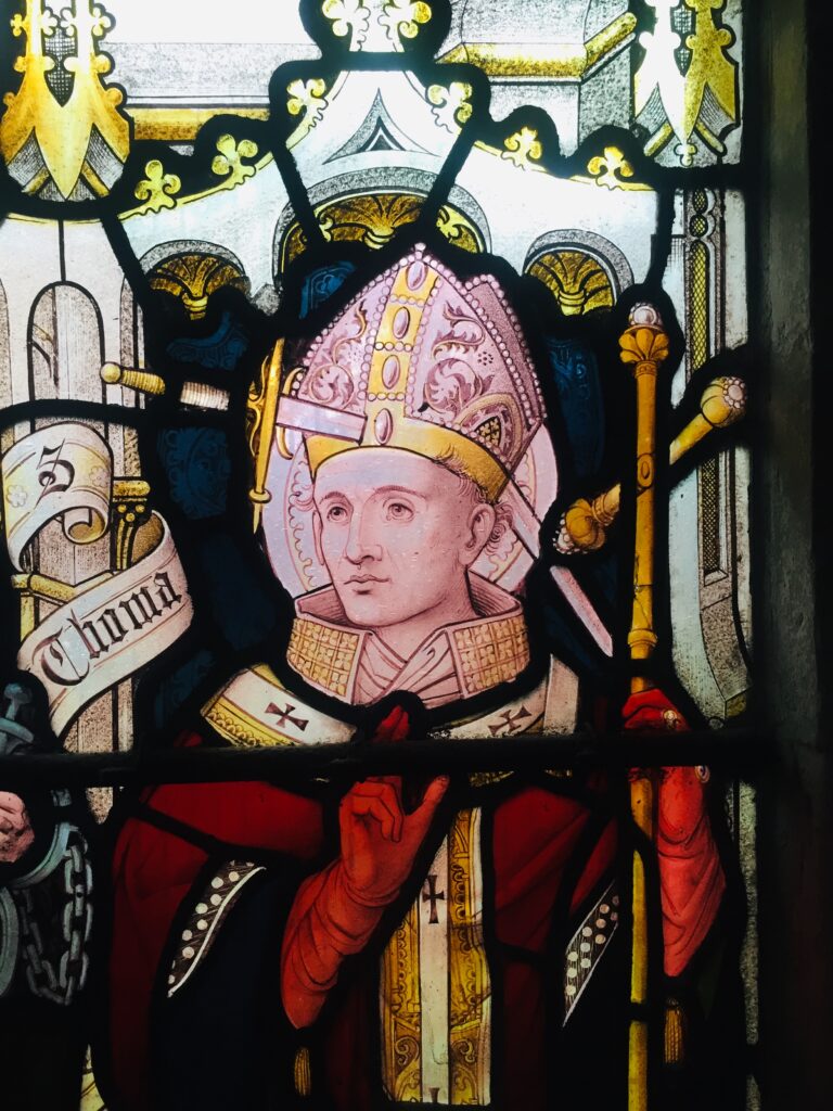 Estampita de San Tomás Becket para imprimir gratis — Imagen y oración Estampita de San Tomás Becket para imprimir