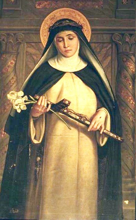 Estampita de Santa Catalina de Siena para imprimir gratis — Imagen y oración Estampita de Santa Catalina de Siena para imprimir