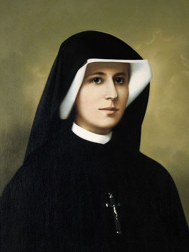 Estampita de Santa Faustina Kowalska para imprimir gratis — Imagen y oración Estampita de Santa Faustina Kowalska para imprimir