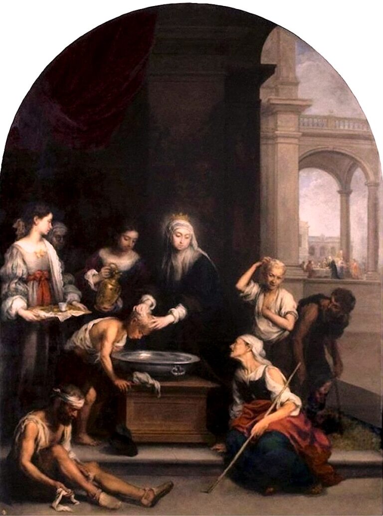 Estampita de Santa Isabel de Hungría para imprimir